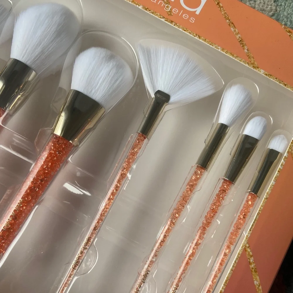 wet n wild makeup brush set of 10 brushes coral orange sparkle y2K beauty gift